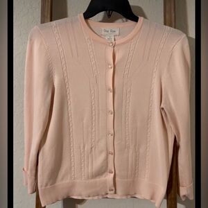 Dear Rose NY XL Blush Pink Cable Knit Button Cardigan Sweater